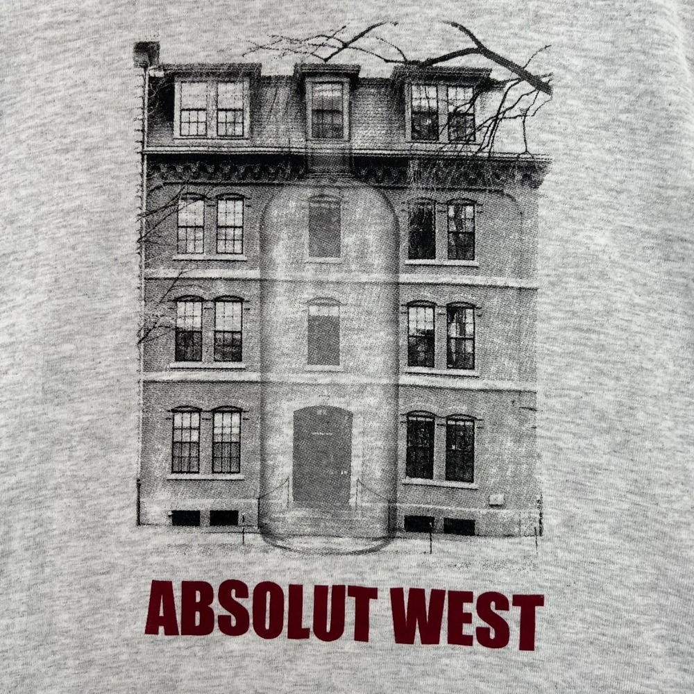 VTG Y2K Harvard University Absolut West Sketch Art T Shirt Adult Medium USA READ
